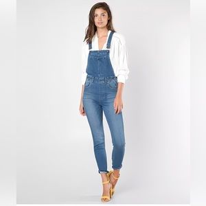 1 Denim Skinny Overalls in Blue Denim Size 6